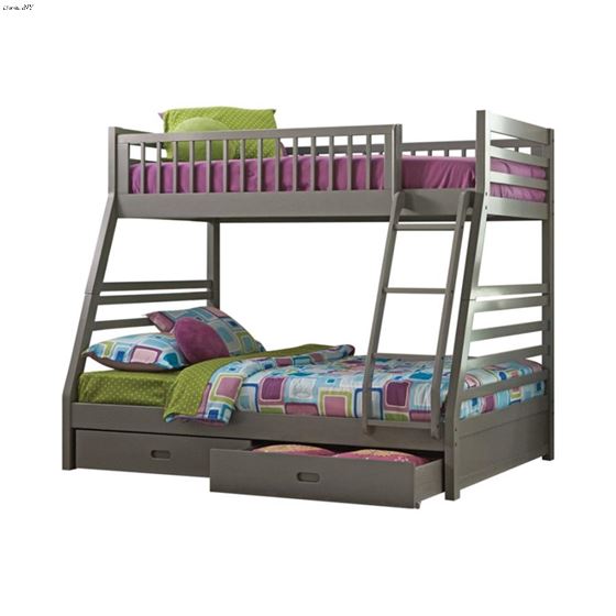 Ashton Grey Twin Over Full 2-Drawer Bunk Bed 460182 by Coaster