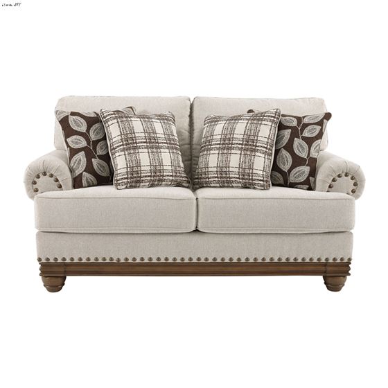 Harleson Wheat Linen and Wood Trim Loveseat 15104 By Ashley Signature Design