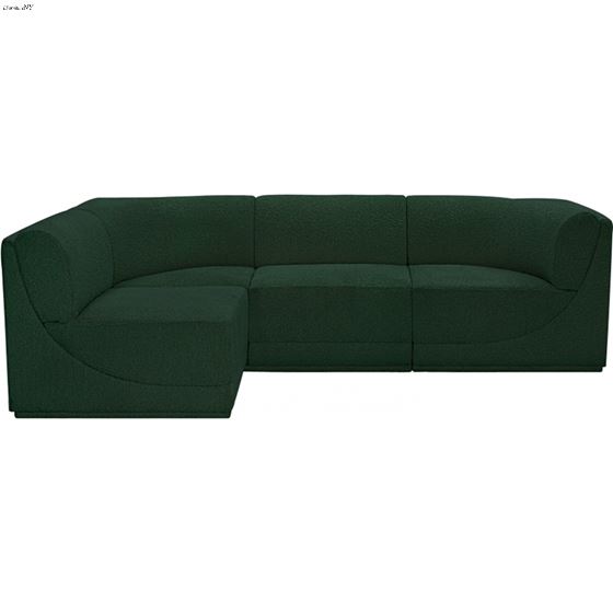 Ollie 98 inch Green Boucle Fabric Sectional By Meridian Furniture