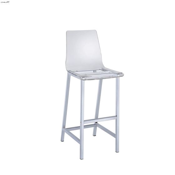 Clear Acrylic and Chrome Bar Height Stool 100295 - Set of 2 By Coaster