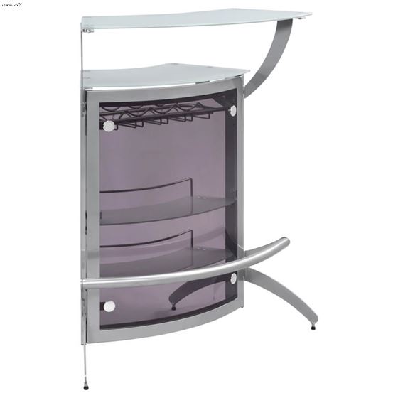 Dallas Silver Modular Curved Freestanding Bar Cabinet 100135