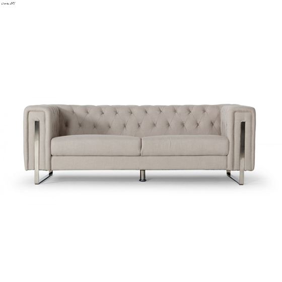 Salvia Modern Beige Linen Sofa