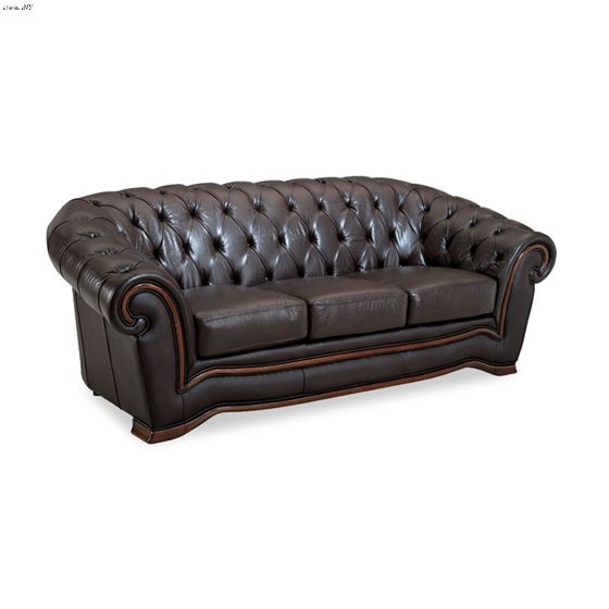 262 Classic Brown Italian Leather Sofa Bed 262 By ESF Furniture