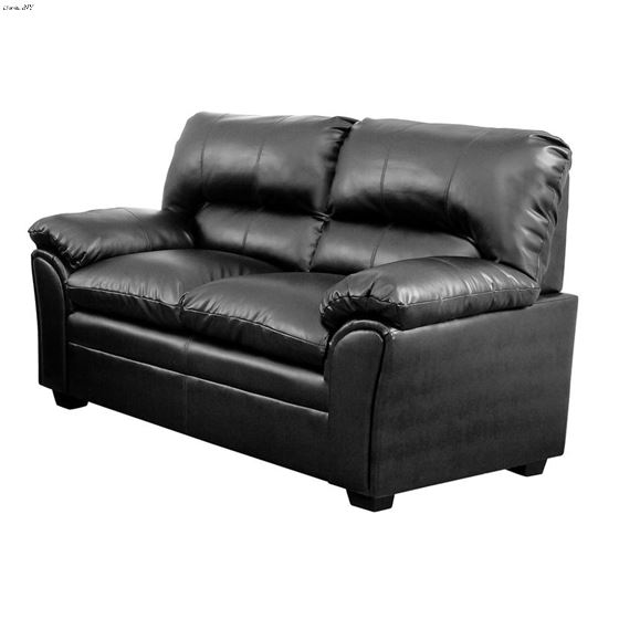 Talon Bonded Black Bonded Leather Love Seat 8511BK-2 By Homelegance