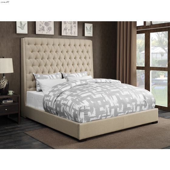 Camille Cream Tufted Upholstered Queen Bed