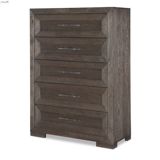 Facets 5 Drawer Chest in Mink with Silver Undertones By Legacy Classic