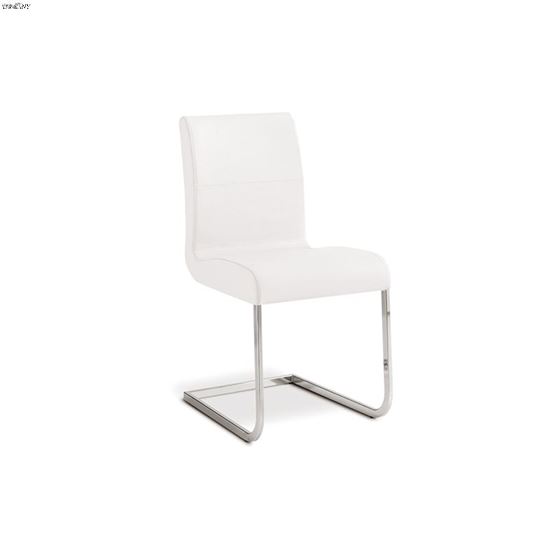Stella White Leather Dining Chair by Casabianca Ho