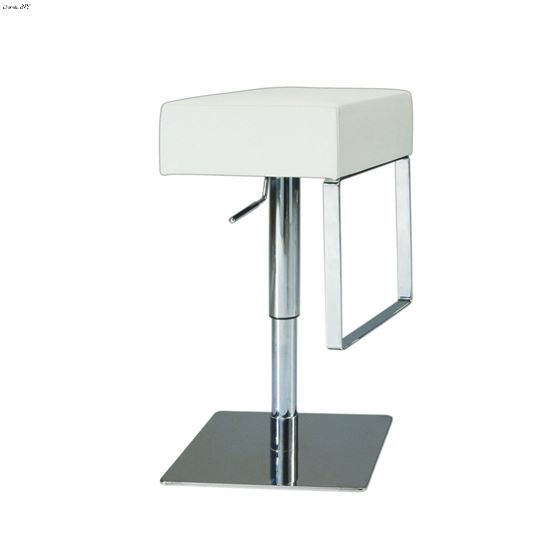 Modern White Adjustable Height Swivel Bar Stool 0811 By Chintaly