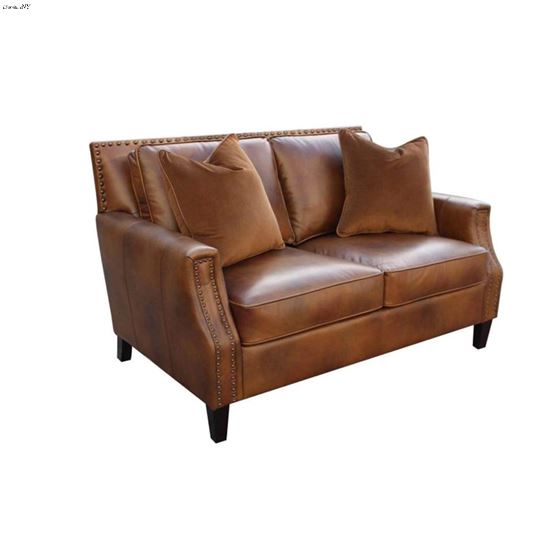 Leaton Brown Sugar Leather Loveseat 509442 By Coaster