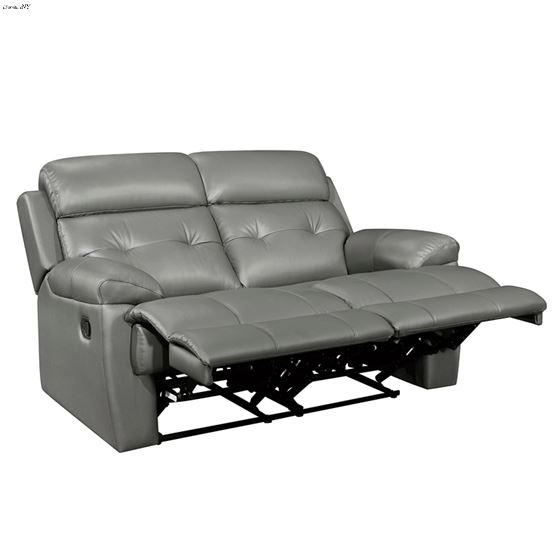 Lambent Grey Leather Reclining Loveseat 9529GRY-3