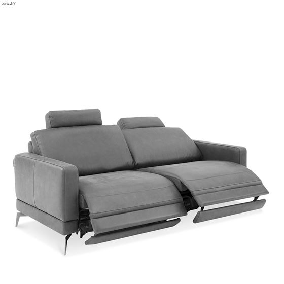 U115 Grey Leather Power Reclining Sofa by Chateau Dax