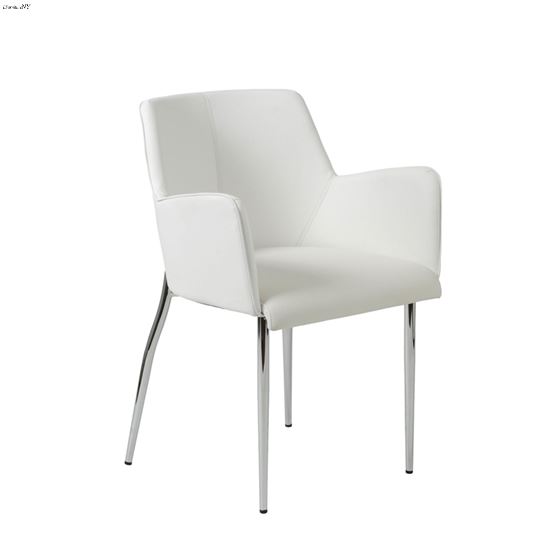 Sunny Arm Chair Leatherette with Chrome Legs 81146 by Euro Style