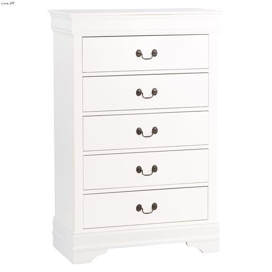 Mayville White 5 Drawer Chest 2147W-9 by Homelegance