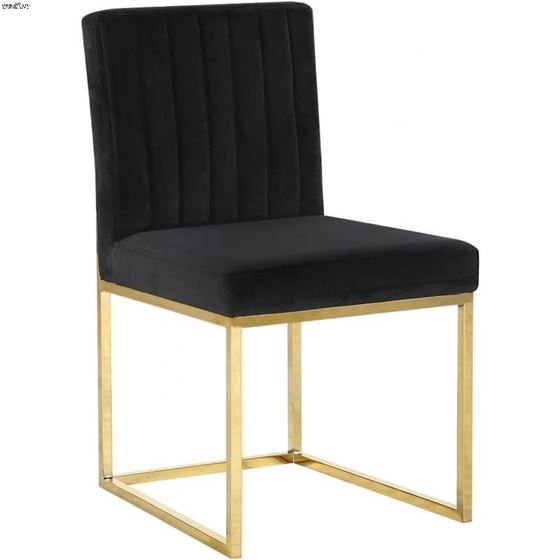 Giselle Black Upholstered Velvet Dining Chair -3