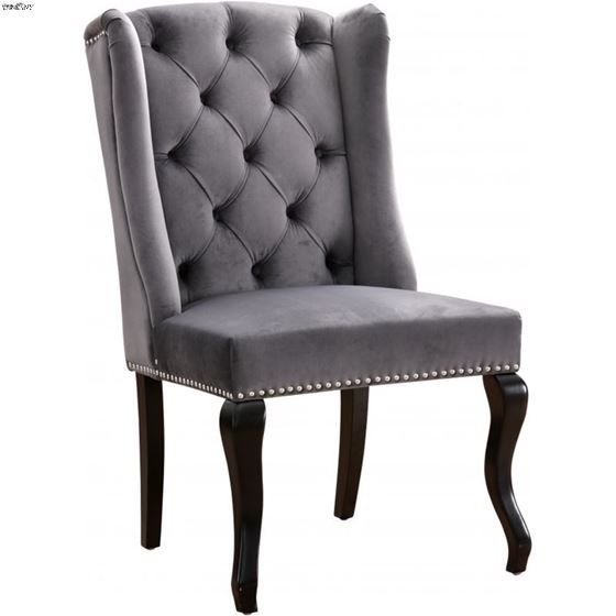 Suri Grey Upholstered Tufted Velvet Dining Chair-3