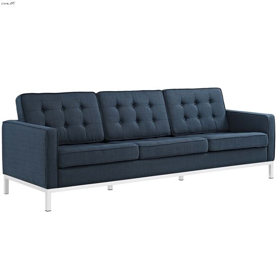 Loft Modern Blue Fabric Tufted Sofa EEI-2052-AZU by Modway