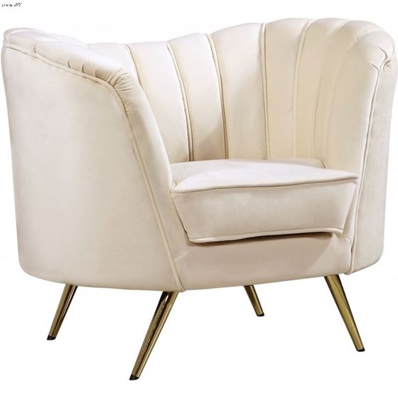 Margo Cream Velvet Chair Margo_Chair_Cream by Meridian Furniture
