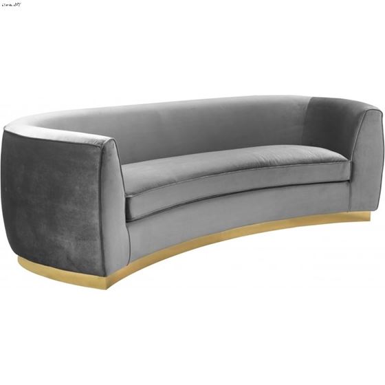 Julian Grey Velvet Gold Trim Sofa Julian_Sofa_Grey/Gold by Meridian Furniture