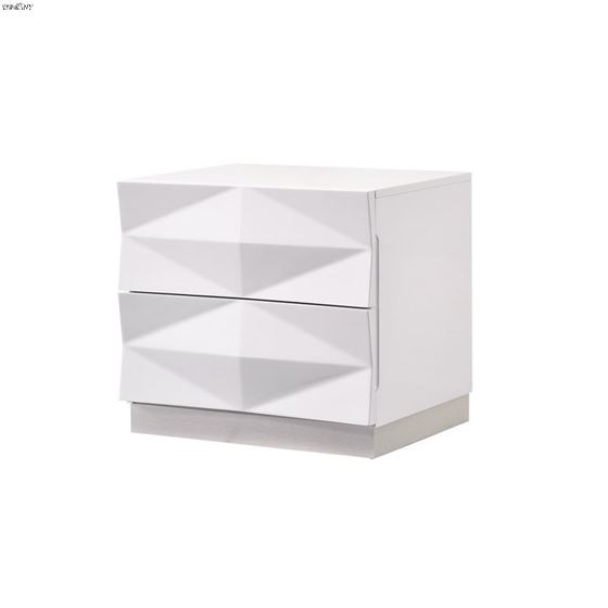 Verona Modern White 2 Drawer Nightstand By JM Furniture