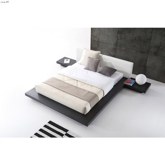 Opal King Modern Wenge & White Platform Bed Top