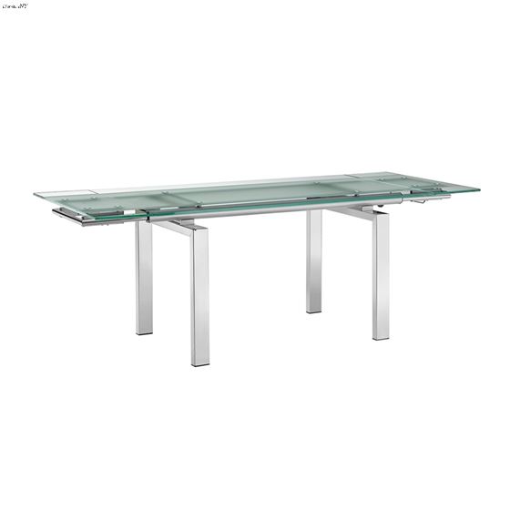 Frosty Extendable Clear/Frosted Glass Dining Table by Casabianca Home open2