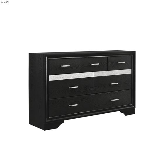 Miranda Black 7 Drawer Dresser with Rhinestones 206363 By Coaster
