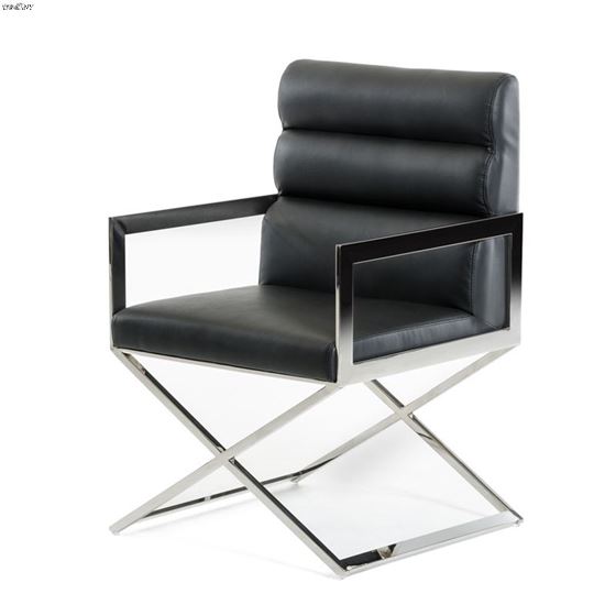 Capra Modern Black Leatherette Dining Chair
