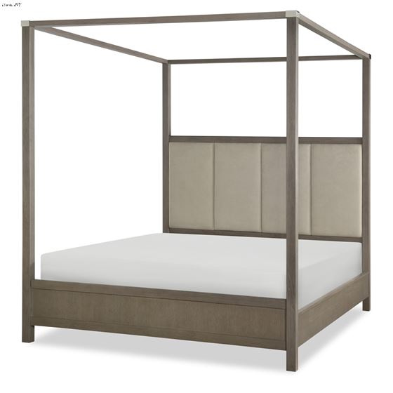 Highline Greige Upholstered Canopy Queen Bed By Legacy Classic