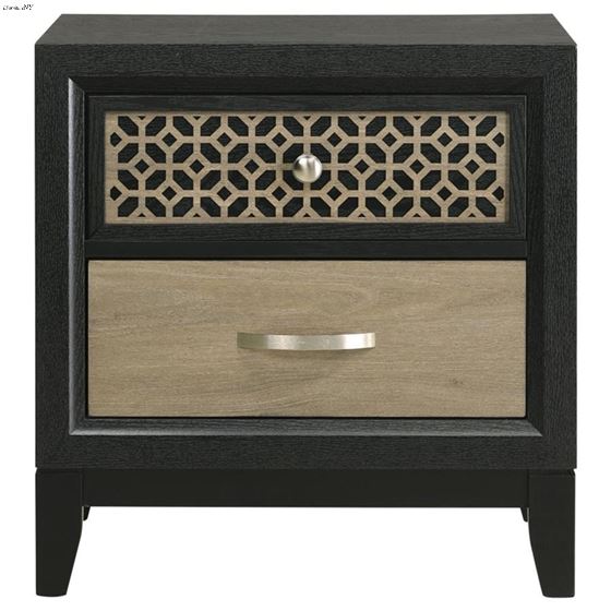 Valencia Black and Light Brown 2 Drawer Nightst-3