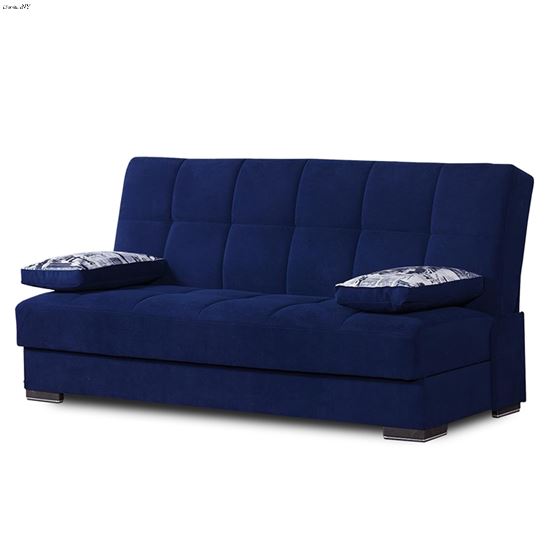 Soho Blue Upholstered Convertible Sofa Bed with Storage By Ottomanson