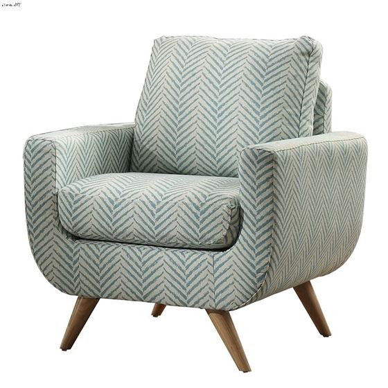 Deryn White And Teal Fabric Accent Chair 8327TL-1S by Homelegance