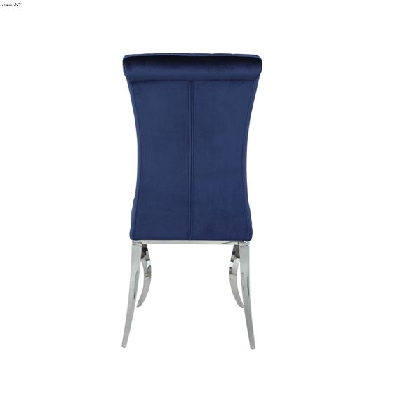 Carone Upholstered Side Chair Blue And Chrome 10-3