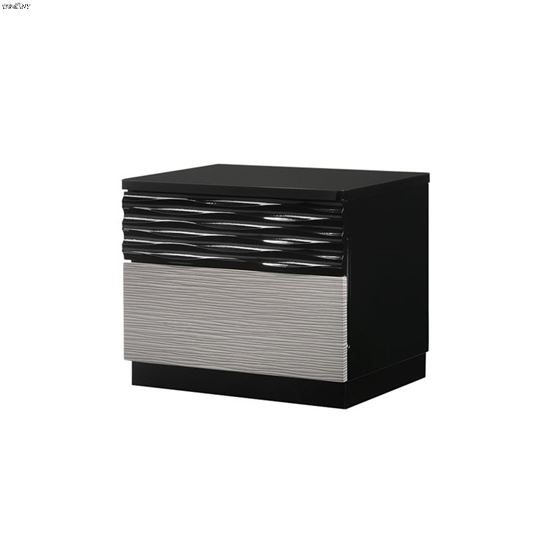 Roma Modern Black and Grey Nightstand By JM Furniture