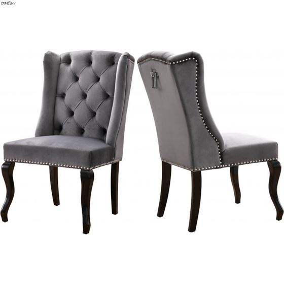 Suri Grey Upholstered Tufted Velvet Dining Chair -