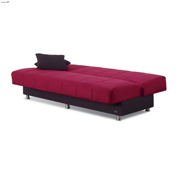 Chicago Armless Sofa Bed in Red Open