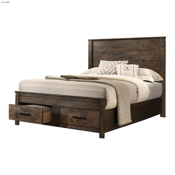 Woodmont Rustic Golden Brown King Storage Bed 222631KE By Coaster