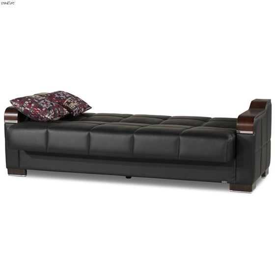 Uptown Black Leatherette Sofa Bed-3