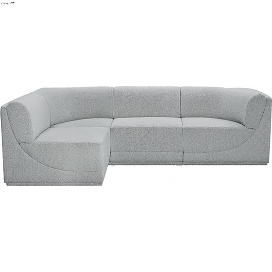 Ollie 98 inch Grey Boucle Fabric Sectional By Meridian Furniture