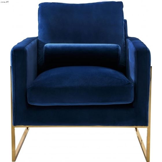 Mila Navy Velvet Chair Mila_Chair_Navy by Meridian Furniture 3