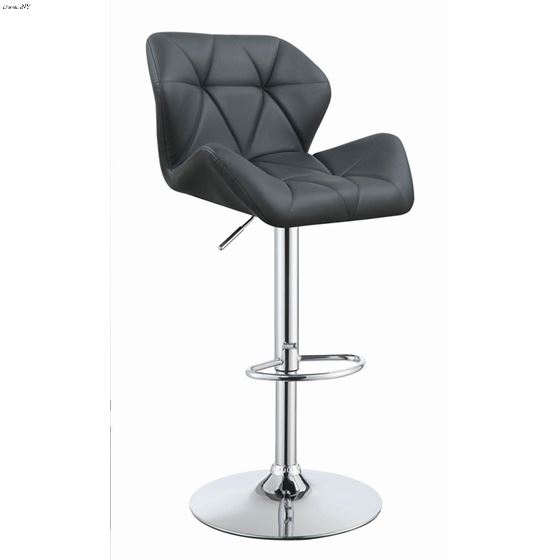 Modern Grey and Chrome Tufted Adjustable Bar Stool 100426 - Set of 2 By Coaster