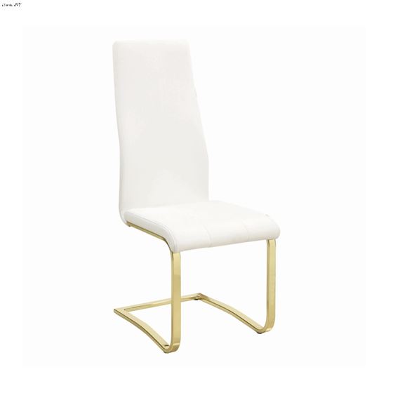 Chanel Upholstered Side Chair White And Gold 190512