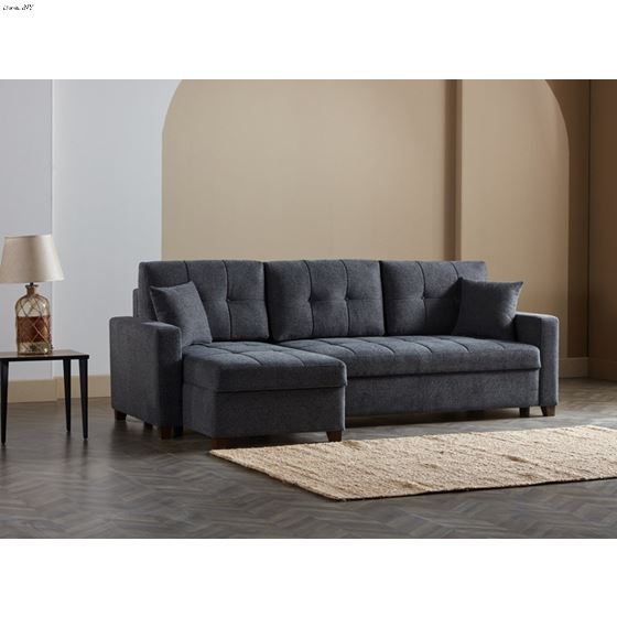 Bellona Mocca Sleeper Sectional Dupont Anthracite