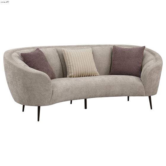 Ellorie Beige Channel Back Curved Sofa 504837 By Coaster