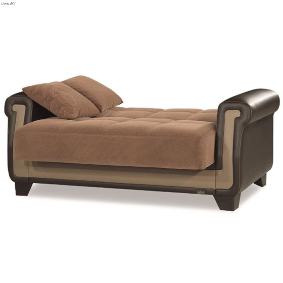 Proline Brown Microfiber Fabric Love Seat by CasaMode 3