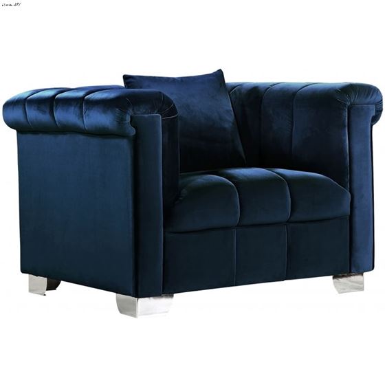 Kayla Navy Velvet Tufted Chair Kayla_Chair_Navy by Meridian Furniture