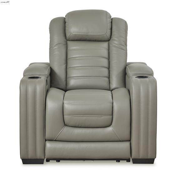 Ashley Backtrack Grey Leather Power Recliner 3