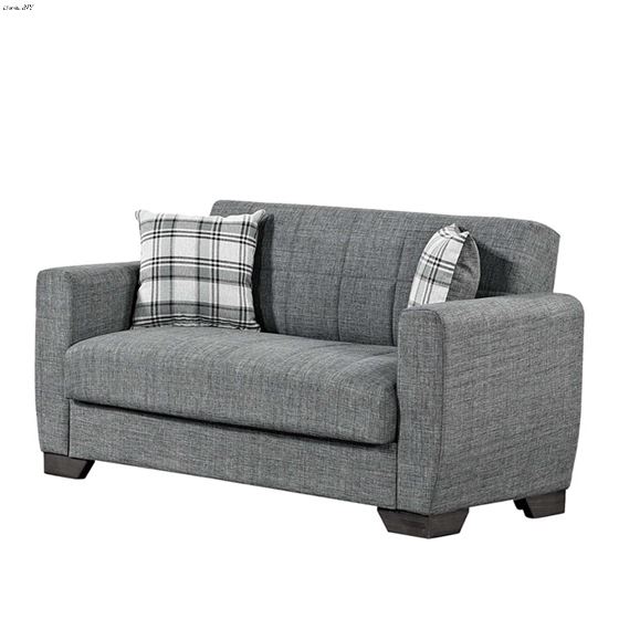 Barato Grey Upholstered Convertible Loveseat with Storage By Ottomanson