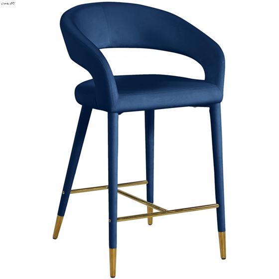 Destiny Navy Velvet Counter Stool By Meridian Furniture