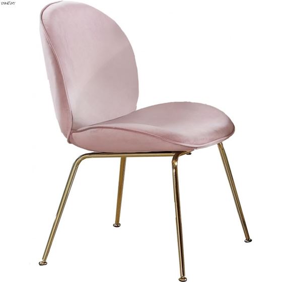 Paris Pink Upholstered Velvet Dining Chair - Gol-3