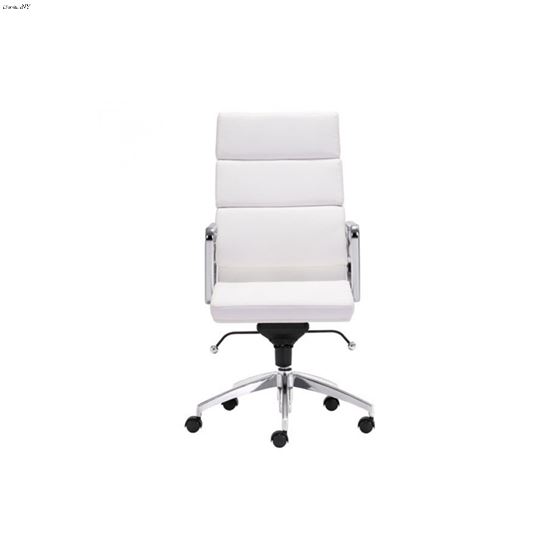 Engineer High Back Office Chair 205893 White By Zuo